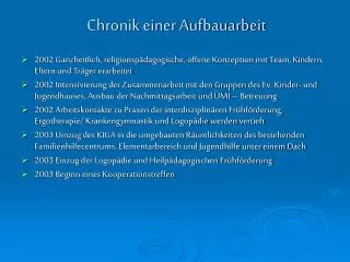 chronik einer aufbauarbeit