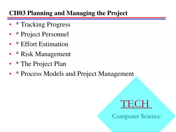 ch03 planning and managing the project