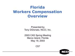 Florida Workers Compensation Overview