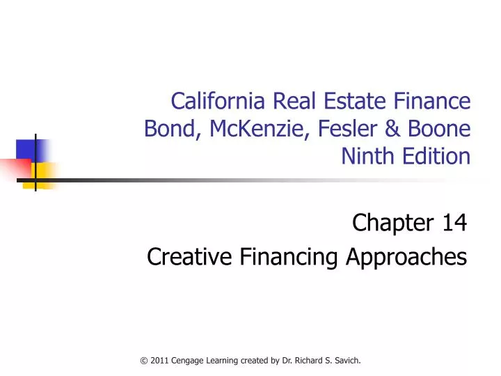 california real estate finance bond mckenzie fesler boone ninth edition