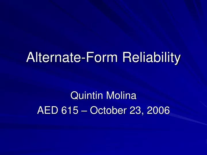 alternate form reliability