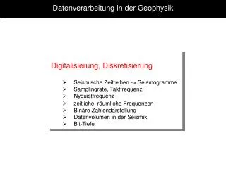 datenverarbeitung in der geophysik