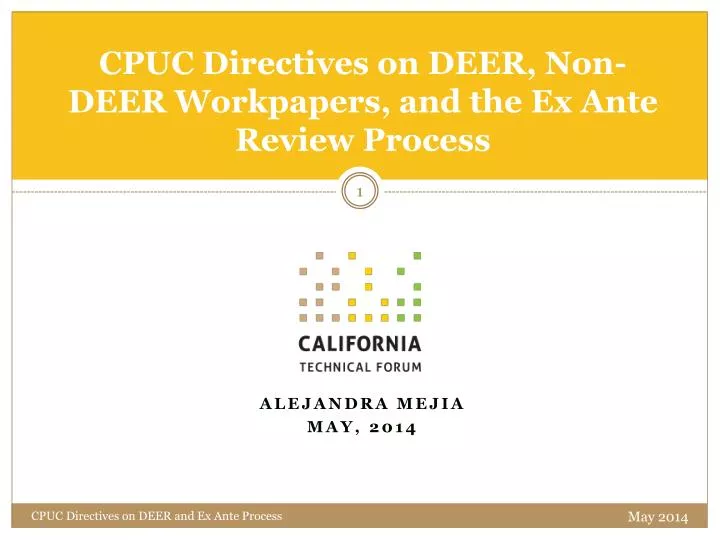 cpuc directives on deer non deer workpapers and the ex ante review process