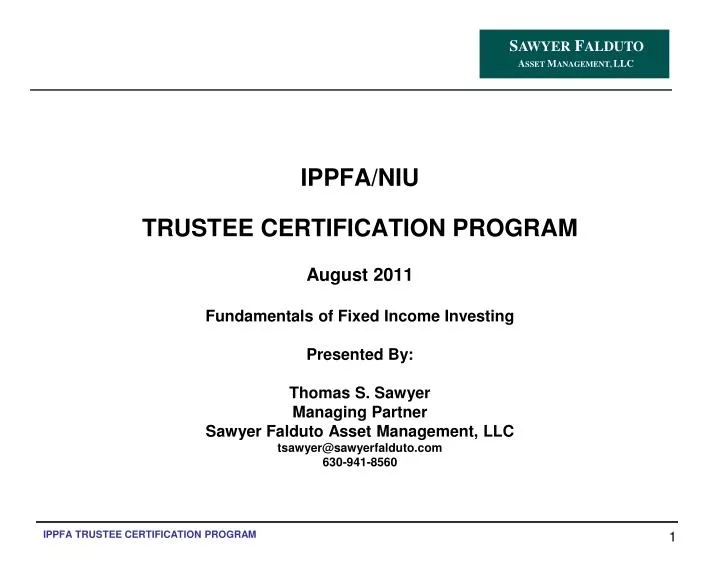 ippfa niu trustee certification program august 2011