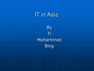 IT in Asia