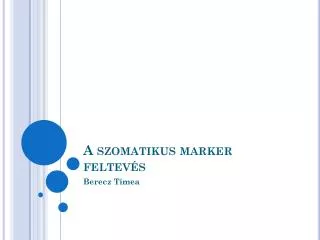 a szomatikus marker feltev s