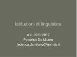 Istituzioni di linguistica - slide 1