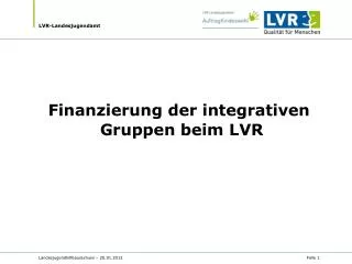 finanzierung der integrativen gruppen beim lvr
