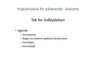 psykiatriskole for p r rende autisme