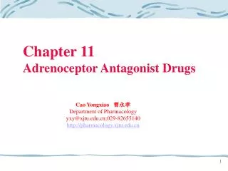 Chapter 11 Adrenoceptor Antagonist Drugs
