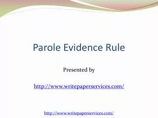Parole Evidence Rule