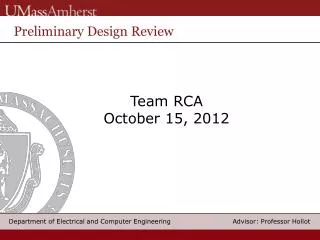 Team RCA October 15, 2012