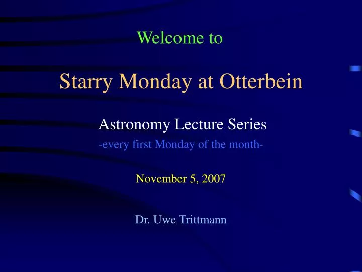 starry monday at otterbein