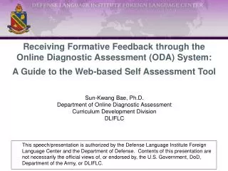 Receiving Formative Feedback through the Online Diagnostic Assessment (ODA) System: