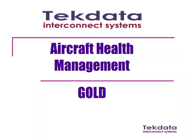 aircraft health management