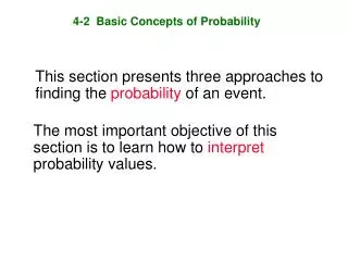 4-2 Basic Concepts of Probability