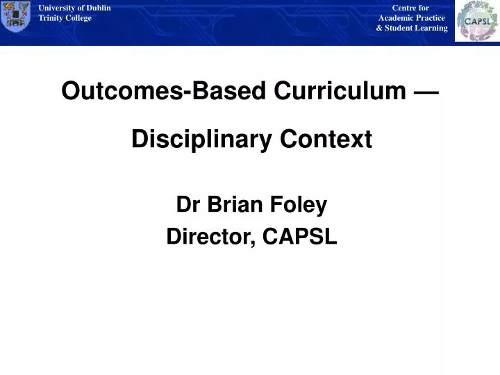 outcomes based curriculum