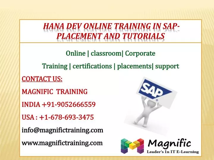 hana dev online training in sap placement and tutorials