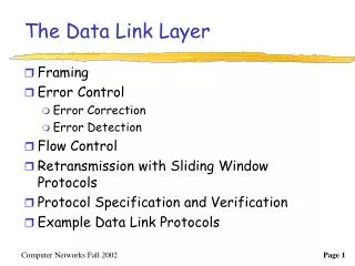 The Data Link Layer