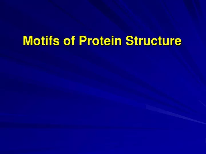 motifs of protein structure