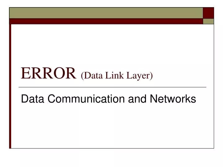 error data link layer