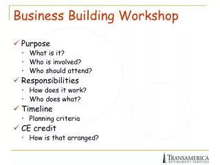 Business Building Workshop