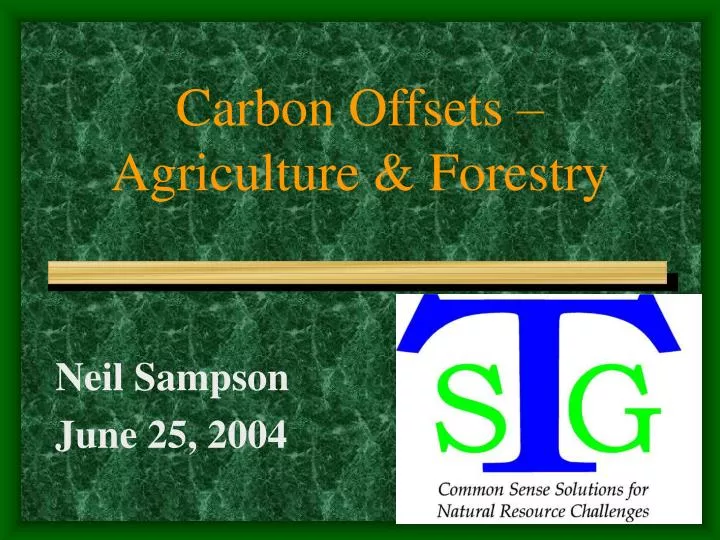 carbon offsets agriculture forestry
