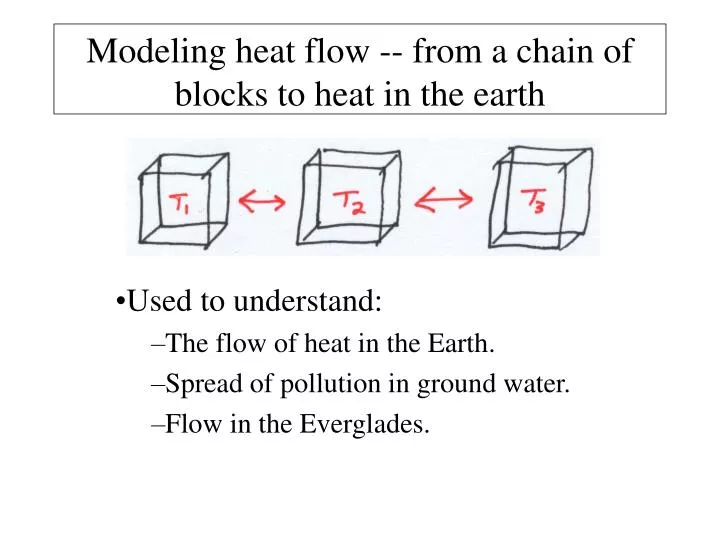 modeling heat flow from a chain of blocks to heat in the earth