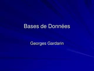 bases de donn es