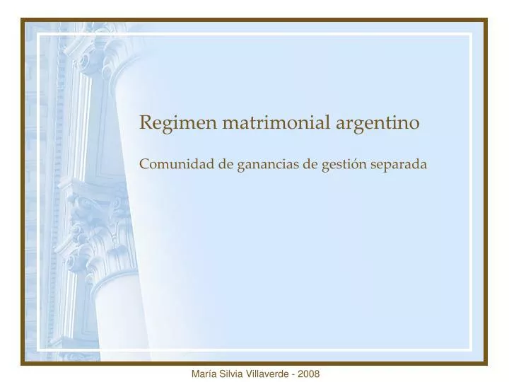 regimen matrimonial argentino
