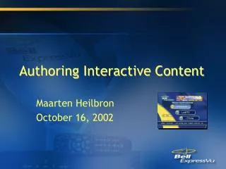 Authoring Interactive Content