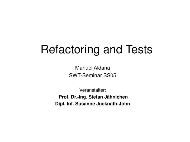 refactoring and tests