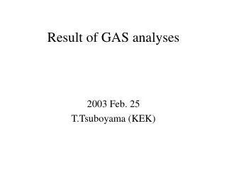 Result of GAS analyses