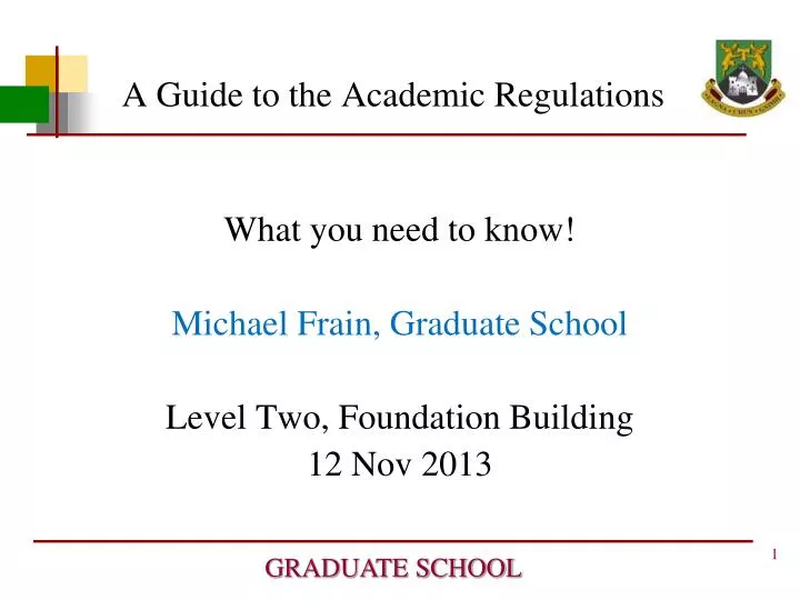 a guide to the academic regulations