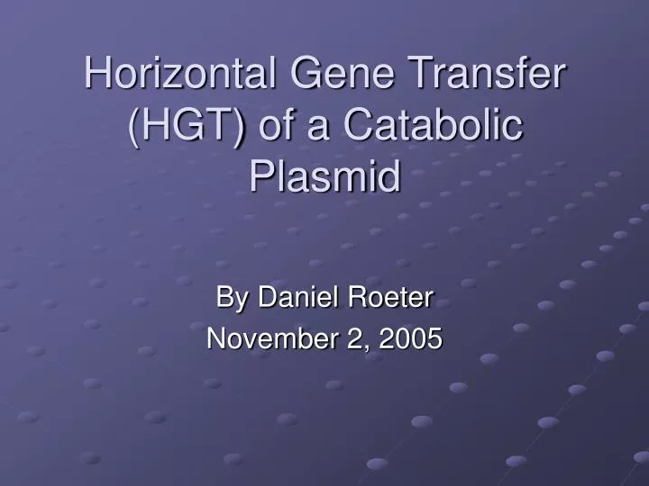 horizontal gene transfer hgt of a catabolic plasmid
