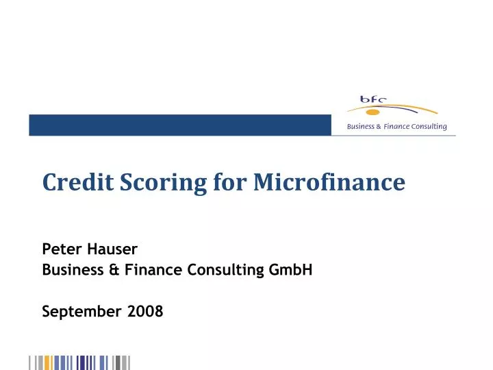credit scoring for microfinance