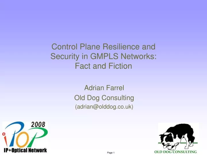 control plane resilience and security in gmpls networks fact and fiction
