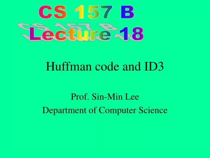 huffman code and id3