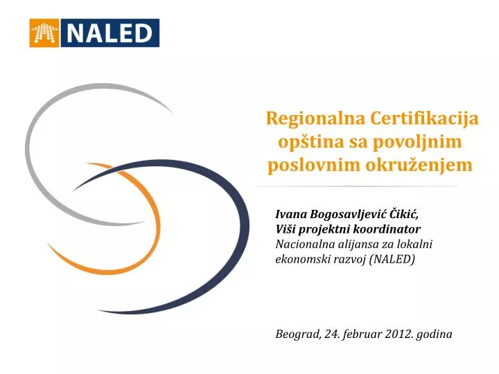 regionalna certifikacija op tina sa povoljnim poslovnim okru enjem