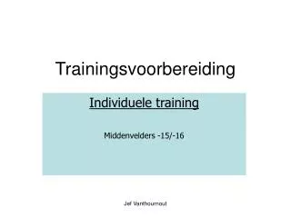 Trainingsvoorbereiding