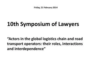 10th Symposium of Lawyers