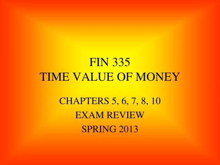 fin 335 time value of money