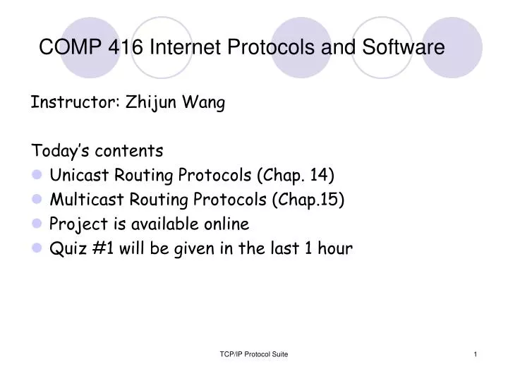 comp 416 internet protocols and software
