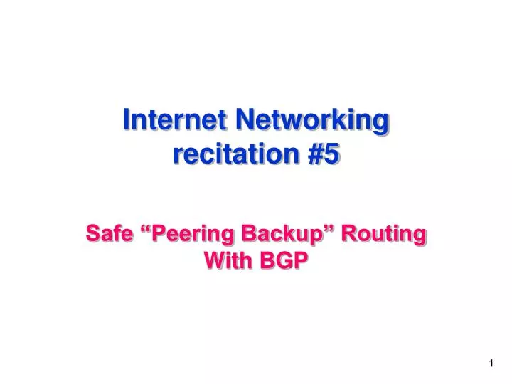 internet networking recitation 5