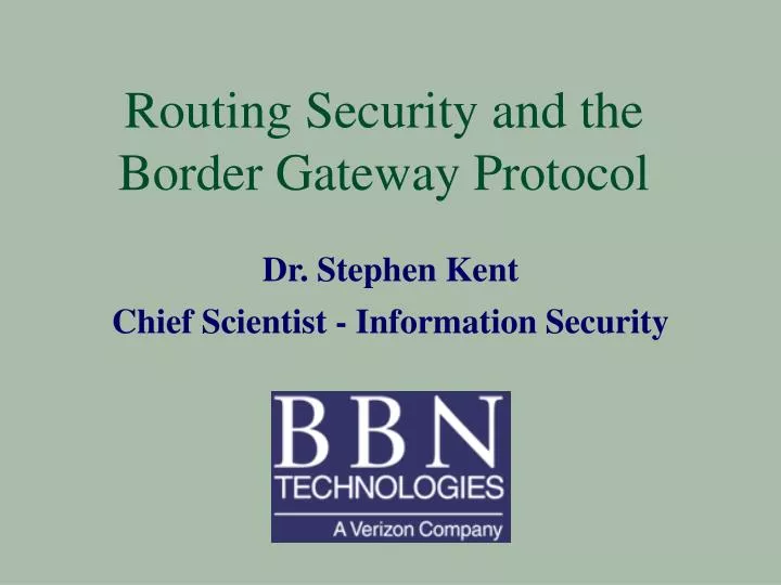 routing security and the border gateway protocol