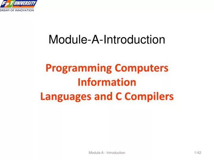 module a introduction programming computers information languages and c compilers