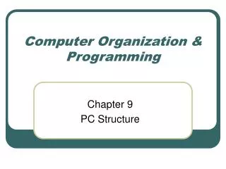 Computer Organization &amp; Programming
