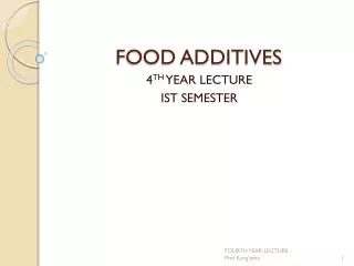 FOOD ADDITIVES