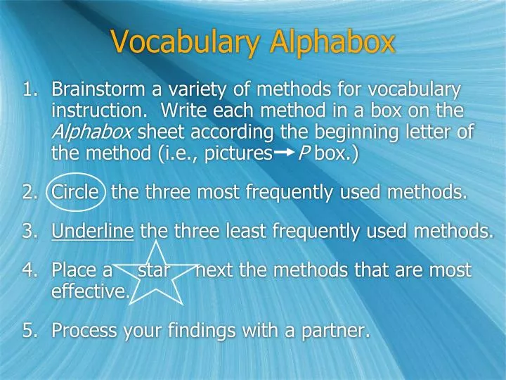 vocabulary alphabox