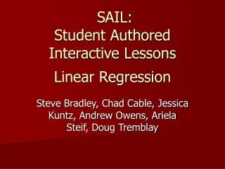 SAIL: Student Authored Interactive Lessons Linear Regression
